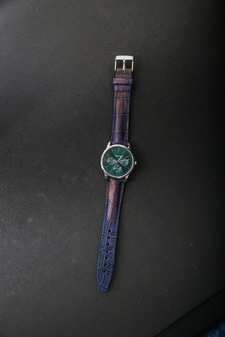 Hakiki Deri 18mm Akıllı Pimli Saat Kordonu Koyu Lacivert