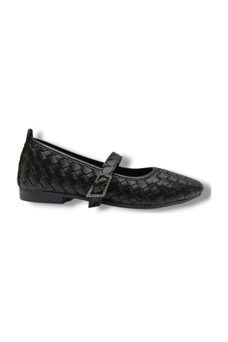 C-shoes Sg400-26 Örme Cilt Baretli Anatomik Kadın Babet Sıyah