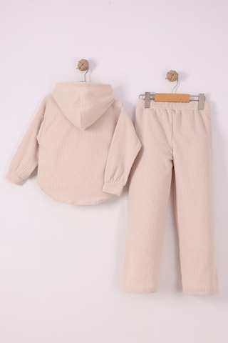 Monox Kız Çocuk Sim İpli Fitilli Polar Takım Bej