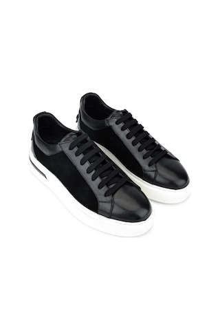 Tamer Tanca Erkek Hakiki Deri Siyah Süet Sneakers & Spor Ayakkabı 1171 25-617 Erk Ayk Y26 Syh Np/syh Suet