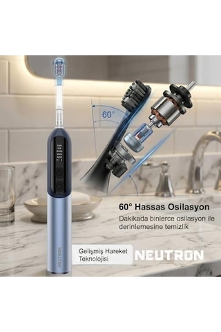 Ntl-tb-12pb Otomatik, Şarjlı, Sonik Diş Fırçası, Mavi, 60 Hareketli Başlık