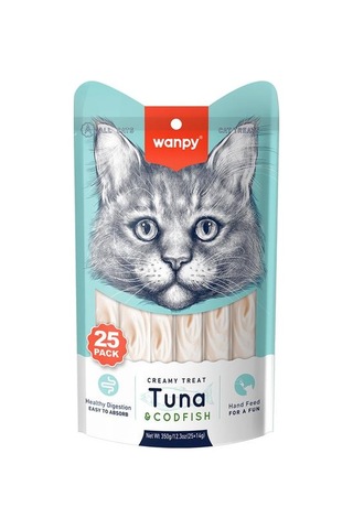 Wanpy Ton-morina Balıklı Krema Kedi Ödülü 25x14gr