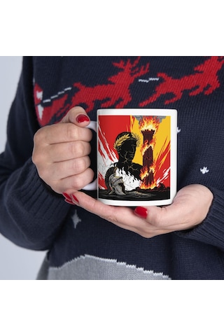 Roma İmparatorluğu Kupa Bardak Sezar Ve Tarih Tasarımlı Özel Kupa Bardak Hediyesi Beyaz