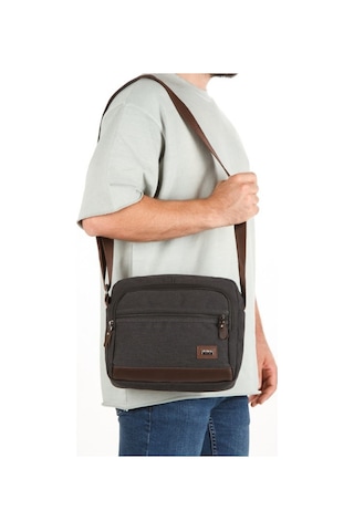 Newish Polo Erkek Kanvas Kumaş Okul Kolej Ve Postacı Omuz Çantası New265 Siyah