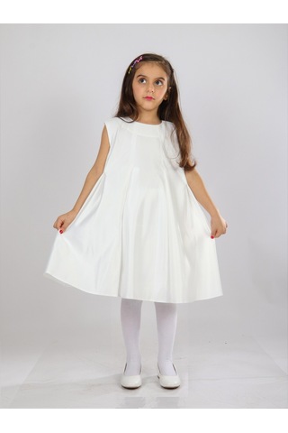 Xo Kids Kız Çocuk Elbise 6-10 Yaş 1619 Beyaz