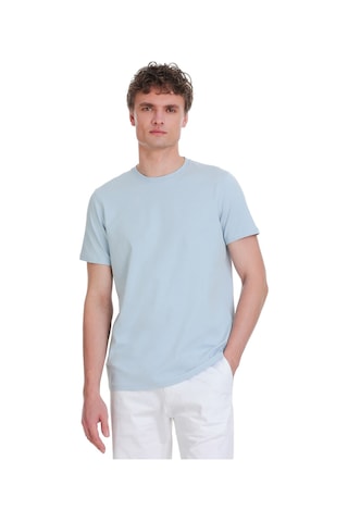 Hatemoğlu Mavi Regular Fit Bisiklet Yaka Pamuklu Tişört 1996532 Mavi-02