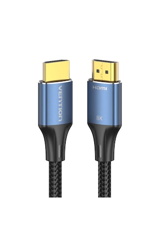 Vention Hdmı 2,1 Kablo 8k 60hz 4k 120hz 48gbps Pamuk Örgülü Alüminyum Alaşım - Mavi 2m