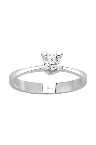 Sirius F Renk 0,26 Ct Pırlanta Kalp Tırnak Tektaş Yüzük 0804R0275
