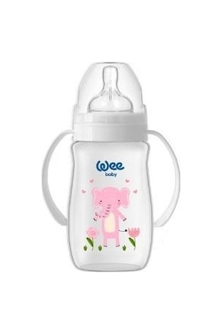 Wee Baby Safari Kulplu Biberon 250 Ml Pembe Fil