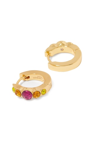 Gem Huggie Hoops 1.5x1.5 Cm Renkli Küçük Halka Küpeler, Şık Ve Zarif Tasarım Kırmızı