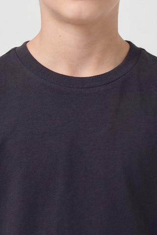 Antrasit O Yaka Standart Fit Basic Unisex Çocuk T-shirt - 11328 Antrasit
