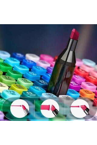 Touch Çift Uçlu Fosforlu Kalem 60 Renk Art Marker Çok Renkli
