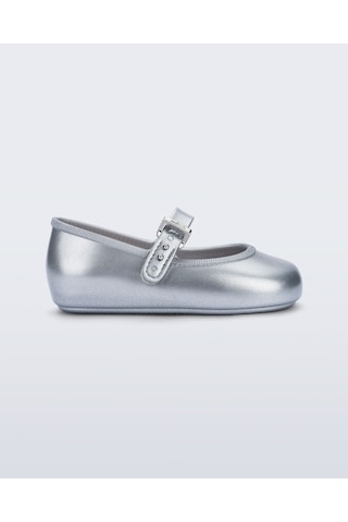 Mini Melissa Soft Ballerina Gümüş Kız Çocuk Babet 36240 Gri