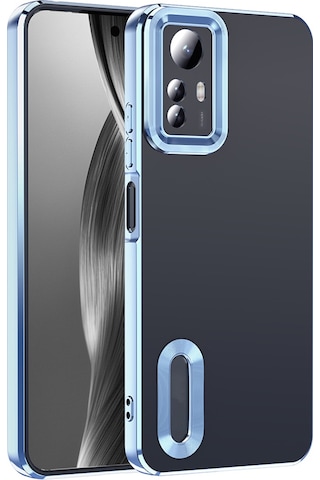 Noktaks - Xiaomi Uyumlu Xiaomi Redmi Note 12s - Kılıf Kamera Korumalı Logo Gösteren Koruyucu Omega Kapak - Gümüş T37343 Gümüş