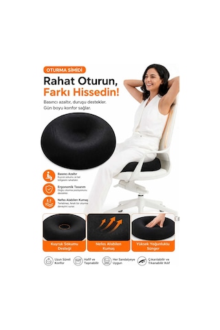 Visco Ortopedik Oturma Simidi Ağrı Karşıtı Destek Yastığı Oturma Minderi
