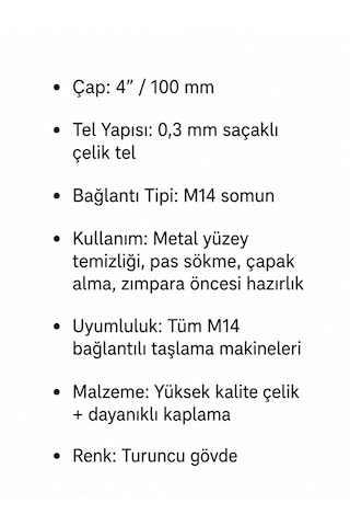 Cmc Tools 4'' 100 Mm Saçaklı Çanak Fırça M14 Bağlantı, 0.3 Mm Tel
