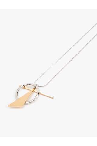 Koton Çelik Kolye Geometrik Charm Detaylı Gümüş 6wak70506aa Gümüş Rengi