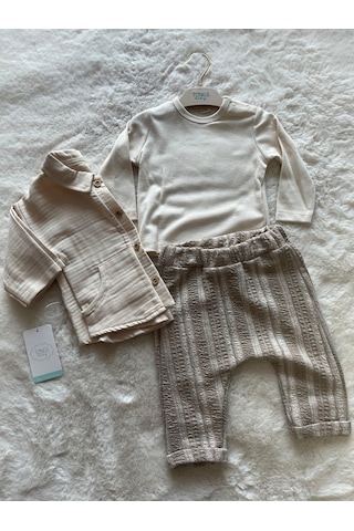 Slow Time 3 Lü Takım Bej