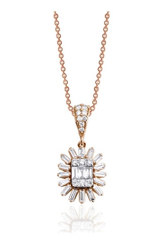 0.40 Karat Baget Pırlanta Kolye 64320960
