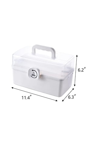 Anjiexun Katlı Katlanır Tepsili Plastik Saklama Kutusu, 29 X 16 X 15,7 Cm, Beyaz Beyaz