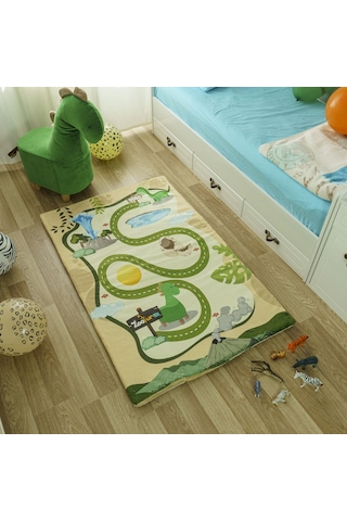 Zooturak Peluş Çocuk Matı Dinazor Dino 100cm x 150cm