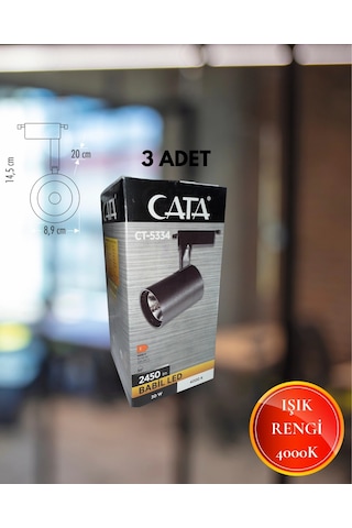 Cata Babil Ray Spot Set 3 Adet Ct-5334 Siyah Kasa 4000k Spot + 1 Adet Ct-9720 Ray