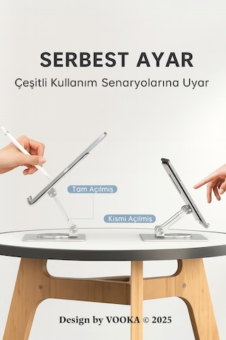 360 Dönebilen Katlanabilir Telefon Tablet Standı Hafif Taşınabilir Çok Fonksiyonlu Masa Standı