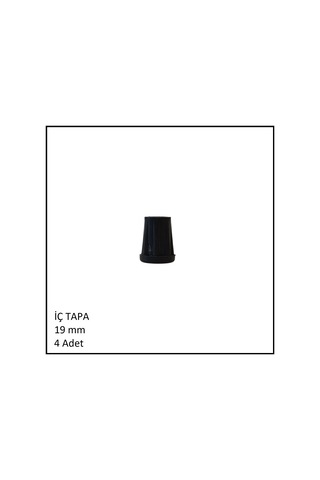 Plastik İç Tapa, Yuvarlak, 19 Mm 4 Adet Siyah