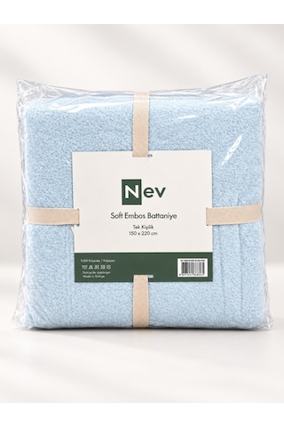 Özdilek Nev Serisi Soft Embos Tek Kişilik Battaniye 150x220 - Buz Mavi