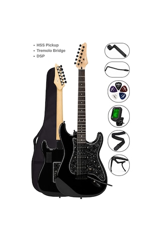 Torres Guson Std-20bk Siyah Dsp Elektro Gitar Hss Tremolo Distortion Efektli - 8697014034052