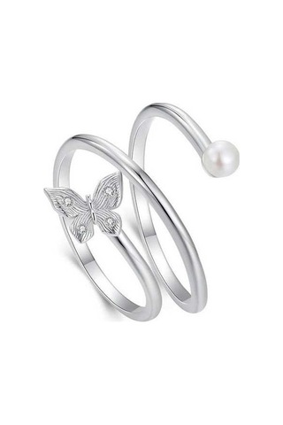 Fastbuy S925 Platinum Kaplı Multi Katlı Kelebek Ayarlanabilir Bsr627-e Çok Renkli Sterling Silver戒指 Çok Renkli