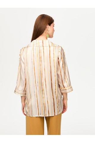 Fular Aksesuarlı Çizgili Şık Tunik S26tnk016 Us26tnk01672 Taş
