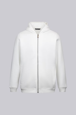 Hatemoğlu Beyaz Regular Fit Pamuklu Tam Fermuarlı Kapüşonlu Sweatshirt 30225 Beyaz