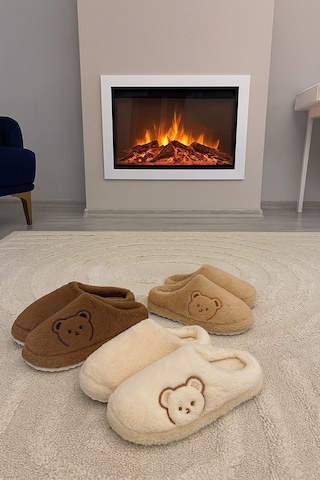 3'lü Paket Fluffy Kapalı Kadın Terlik Ev Terliği Paket Ürün