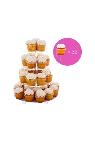4 Tier Yuvarlak Cupcake Stand Güçlü Gıda Sınıfı Malzeme Pasta Kulesi Tatil Düğün Doğum Günü Partisi Çok Renkli