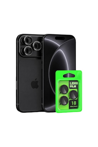Newface Apple iPhone Uyumlu 18 Pro Raze Metal Kamera Lens - Siyah Çok Renkli