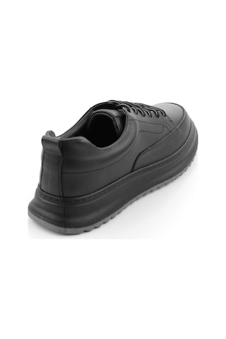 Siyah Hakiki Deri Erkek Sneaker E01535415003 Siyah