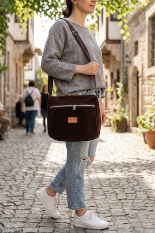Vellbags Çikolata Kahve Kadın Omuz Çantası Modern Fermuarlı Günlük Çanta Acıkahve