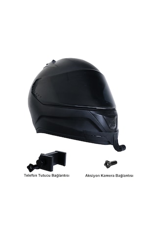 Gp Kompozit Kbg002 Kask Çene Kamera Ve Telefon Tutucu 1 Adet Boyunluk Buff Hediye Siyah