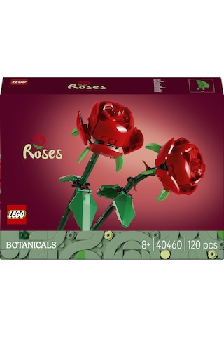 LEGO® Botanicals Gül 40460 – Yetişkinler için Uzunluğu Ayarlanabilen, 2 Gül İçeren Dekoratif Çiçek Modeli Yapım Seti (120 Parça)