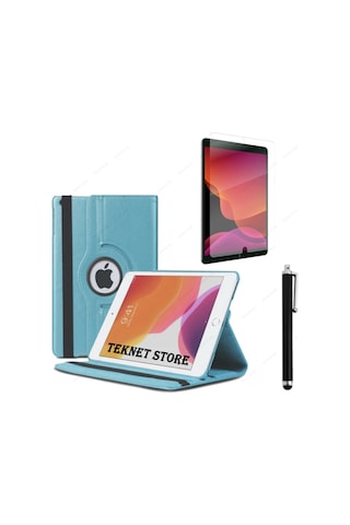 Apple Uyumlu iPad 5. 6. Nesil 2017 2018 9.7 Inc Tablet Standlı 360 Dönebilen Kılıf Kalem Ekran Koruyucu Kılıf