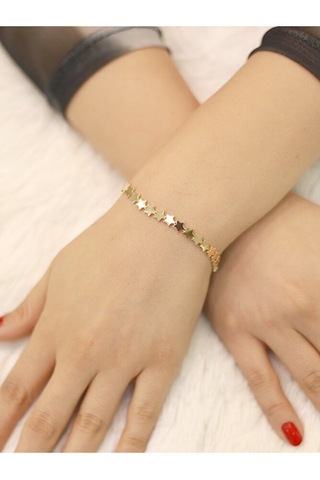 14 Ayar Altın Sıralı Yıldız Bileklik Altın