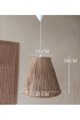 N-22 Kahverengi Rafya El Yapımı Avize Kahverengi