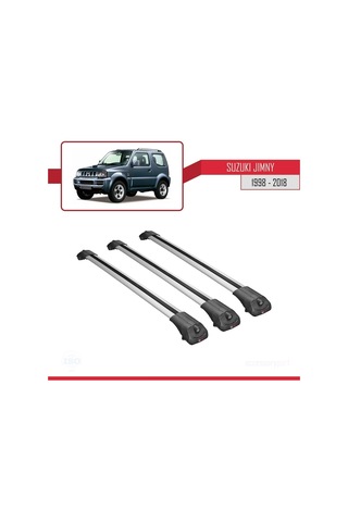 Suzuki Jimny 1998-2018 Arası İle Uyumlu Ace-1 Ara Atkı Tavan Barı Gri 3 Adet Bar