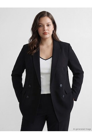 Lcw Studıo Siyah Kruvaze Yaka Kadın Blazer Ceket