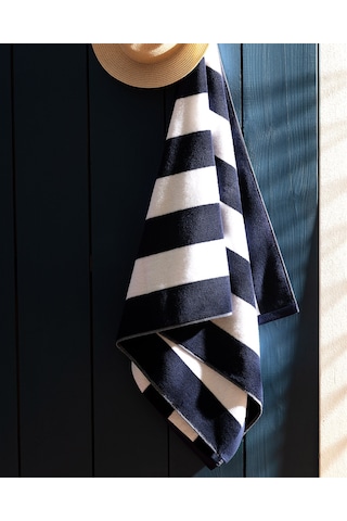 Madame Coco Hector Plaj Havlusu - Beyaz/lacıvert - 80x160 Cm 1kpljh012180x160 Cm-beyaz/lacivert