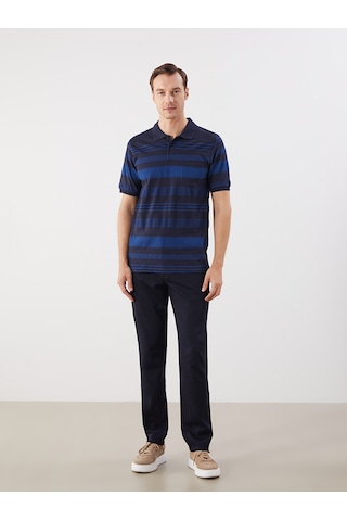 Lcwaıkıkı Classic Lacivert Polo Yaka Renk Bloklu Erkek Tişört