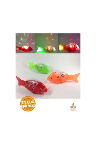 Pilli Müzikli Işıklı Yürüyen Balık Oyuncak - 23 Cm - Eğlenceli Hareketler