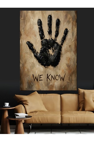 Karanlıkta "we Know" Yazılı El Dekoratif Kanvas - Mdf Ahşap Tablo