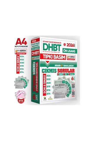 2026 Kpss-dhbt Ön Lisans ÖSYM Çıkmış Soru Tıpkı Basım 6lı Kitapçık Türkiye Geneli Deneme Paketi